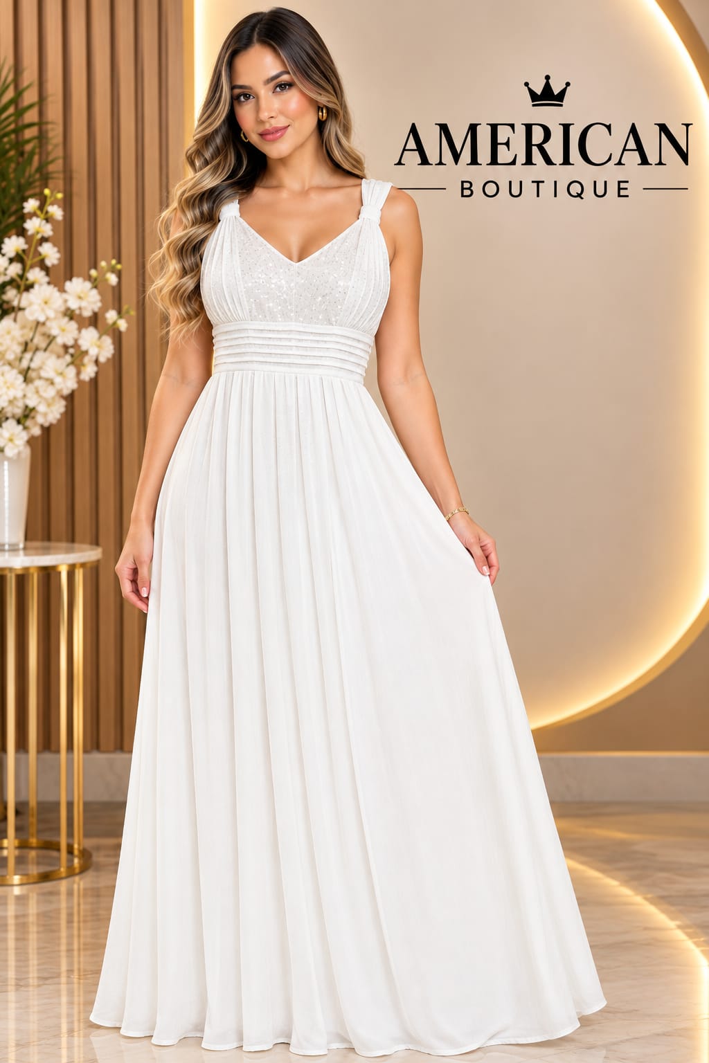 VESTIDO DE GALA BLANCO